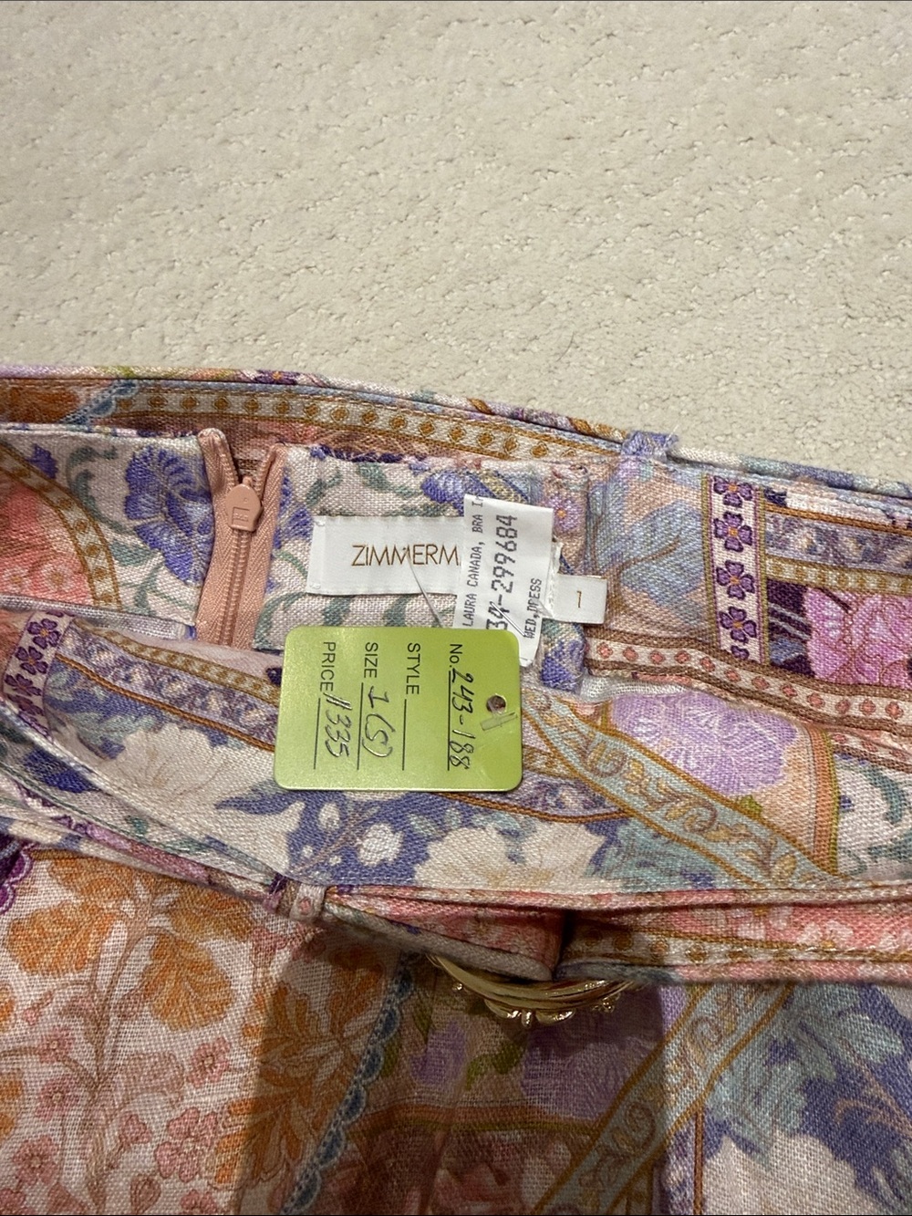 Zimmermann Floral Tote in Pink, Lavender and Peach